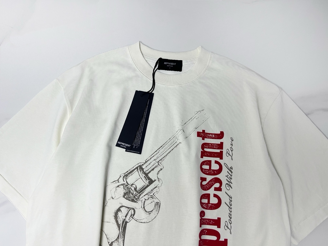 Represent 138 REPRESENT New High Mens Womens Top Wide Short Sleeve : S M L XL Cream Apricot - Image 12