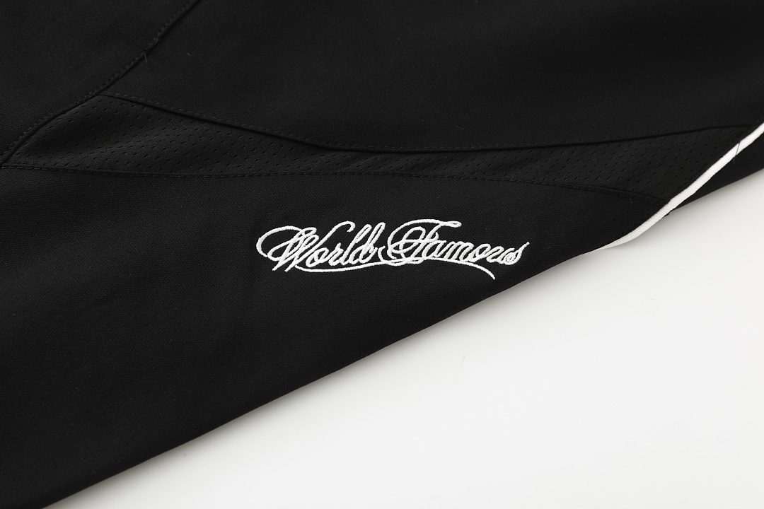 Balenciaga 378 Collab SS25 WEEK4 Track Pants Embroidered Logo Long : Black Purple :S-XL - Image 16