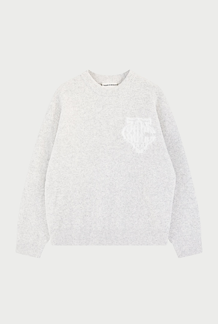 Christian Louboutin 198 THECOUTURECLUB Floral Logo Collar Fleece Light Grey Black S-XL T8901# - Image 41