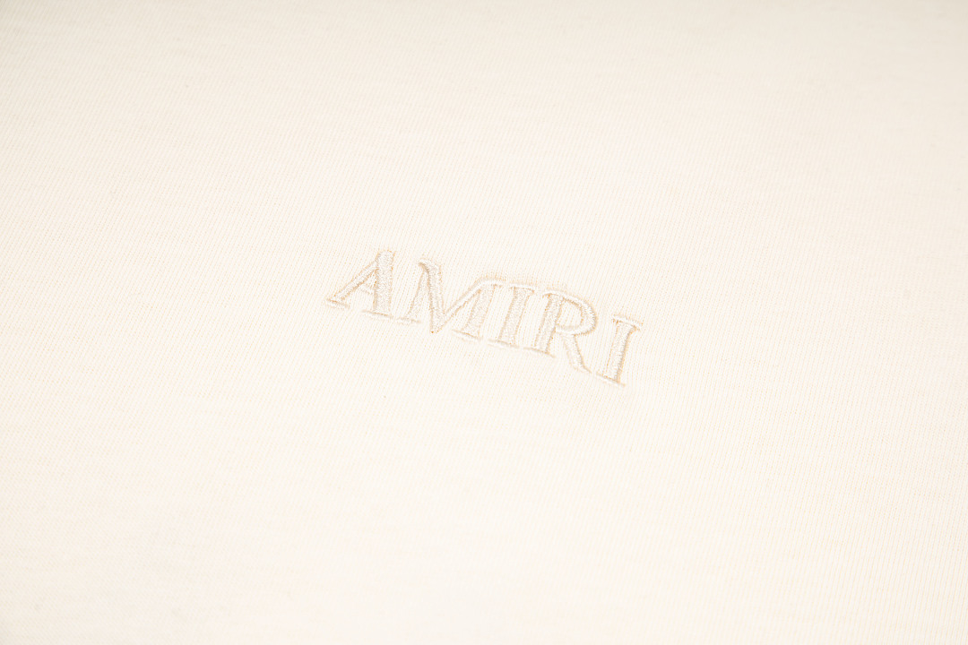 AMIRI 118 Wide Version Model Logo Embroidered Short Sleeve T Black Grey Cream Apricot S M L XL 9941# - Image 16