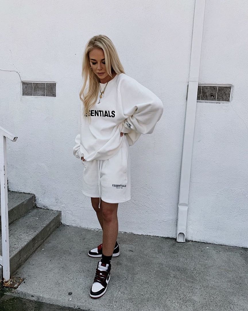 Essentials 98 FEAR OF GOD ESSENTIALS FOG Sleeve LOGO Collar White Blue Light Black Apricot High Grey Camel S-XL 6675# - Image 108