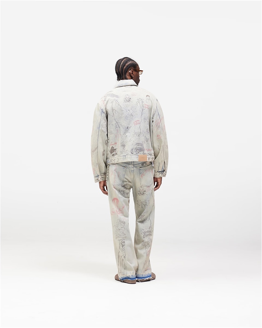 Represent 258 Represent Light Blue Washed Fleece Long : S M L XL - Image 18