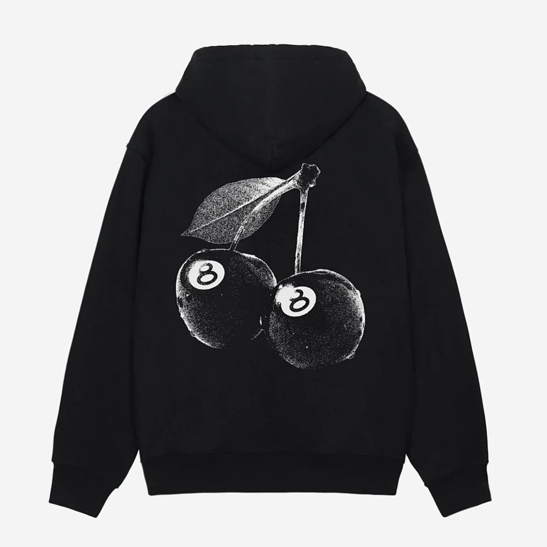 On Running ON SALE128 Stu CHERRIES HOODIE Black Peach Print Velvet Light Grey S M L - Image 5