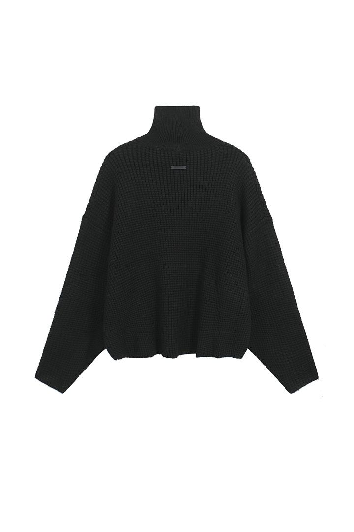 Essentials 248 ESS 24FW Floral High Collar Fleece Black S-XL 6288# - Image 3