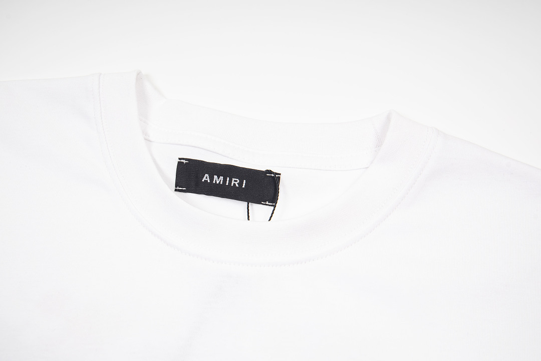 AMIRI 128 Logo 1976 Print Short Sleeve T Water Black White 9940# - Image 15