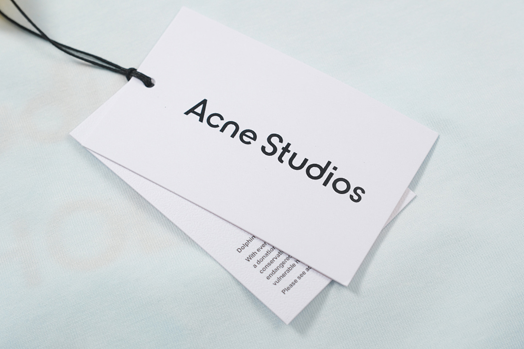 Acne Studios 118 AC LOGO Print Short Sleeve T White Light Blue Dark S-XL 8046# - Image 17