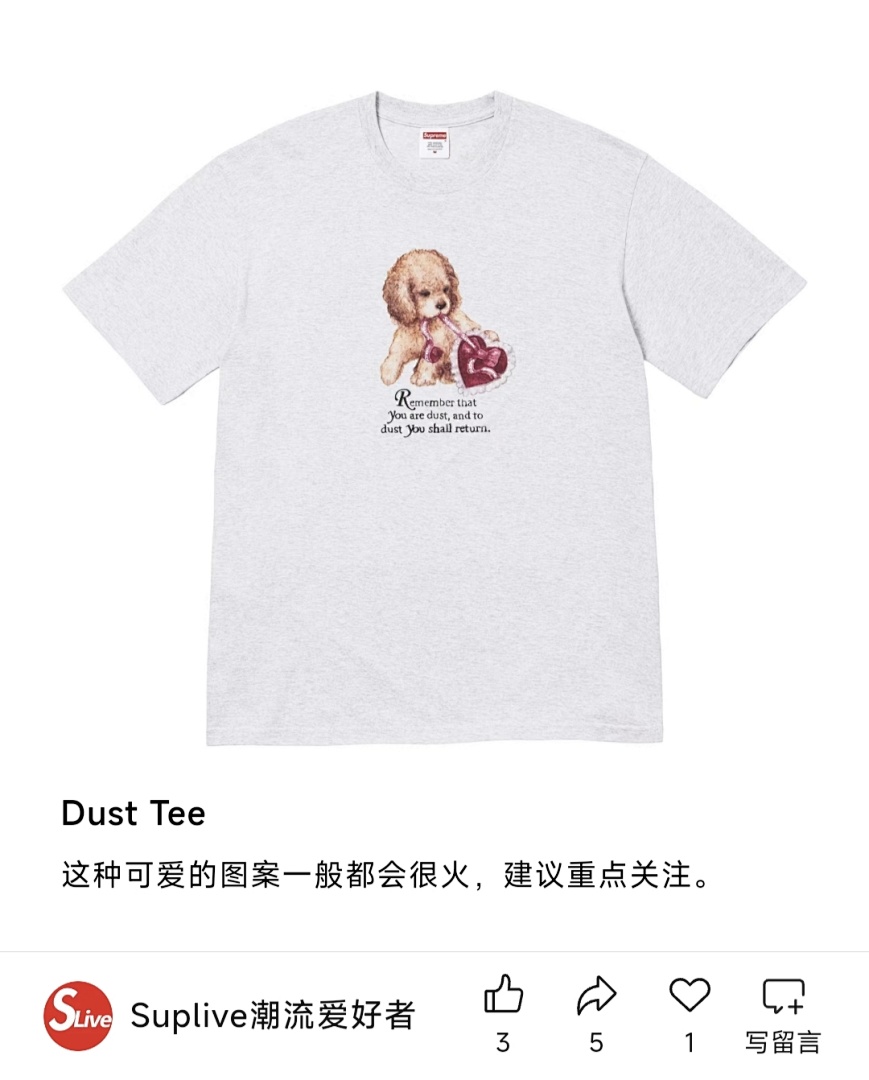 Supreme 138 DUST TEE Small Print T Black White S- XL - Image 4