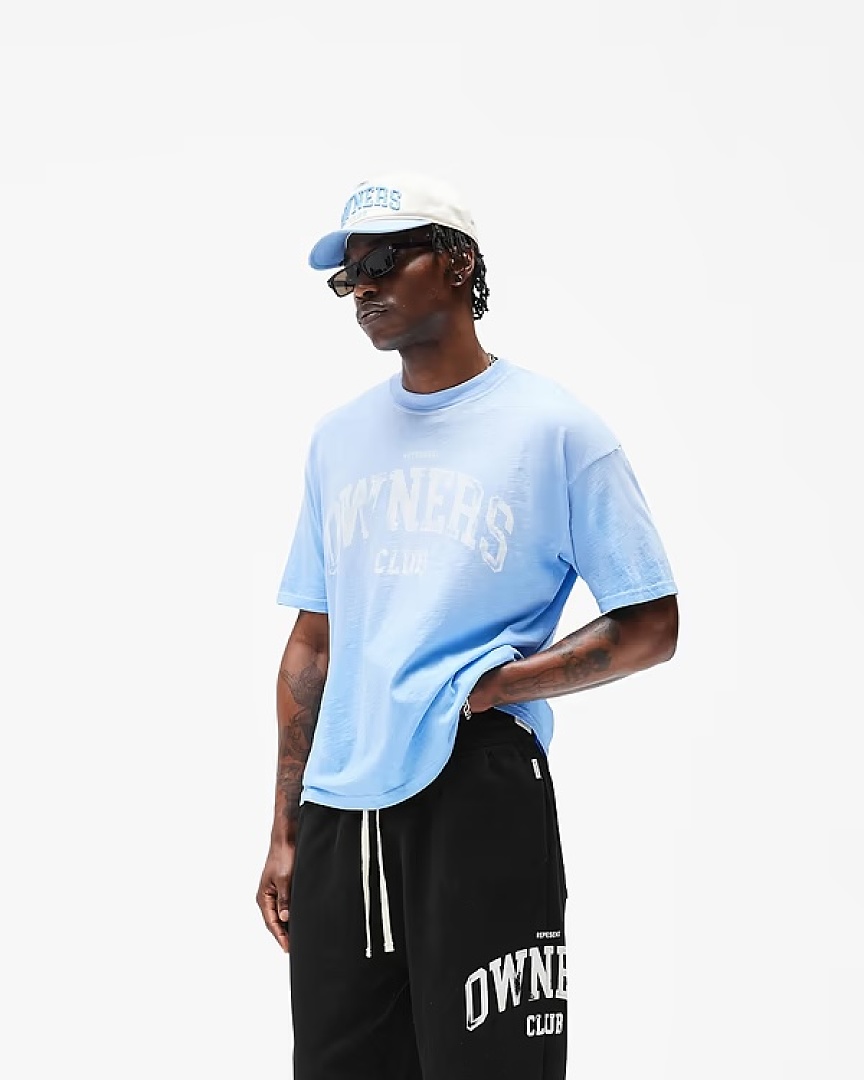 Off-White 128 REPRESENT New High Mens Womens Top Wide Short Sleeve T : S M L XL Washed Blue Off (White) - Image 29