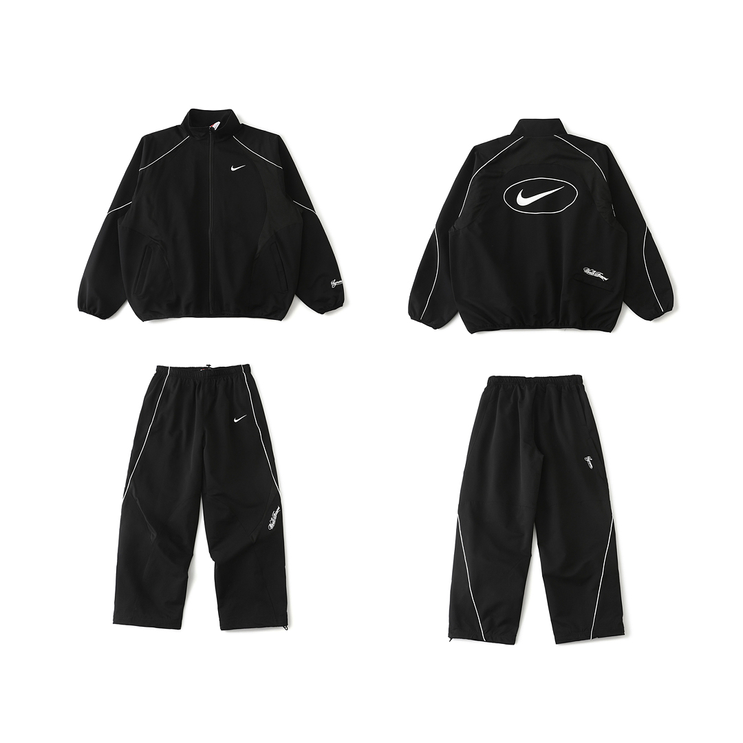 Balenciaga 378 Collab SS25 WEEK4 Track Pants Embroidered Logo Long : Black Purple :S-XL - Image 4