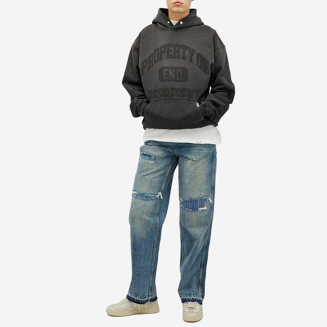 Represent 228 END. X Represent Property Of Hoodie Collab Limited Exclusive Washed Logo Print : Black S M L - Image 3