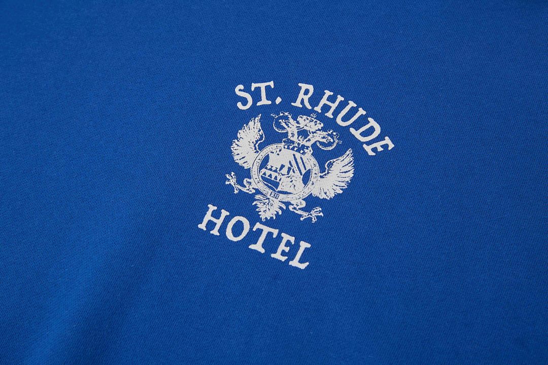 On Running ON SALE118 ST. RHUDE SEAL HOODIE Big Classic Print Short Wide BOXY Version Model : Blue S M L - Image 5