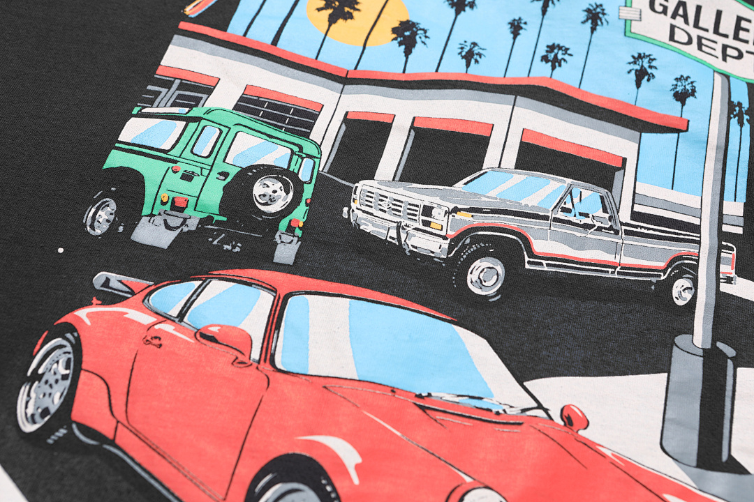 Gallery Dept 98 Gallery Dept Drive Thru Tee High Color Print Short Sleeve T Black S-XL 3606# - Image 21