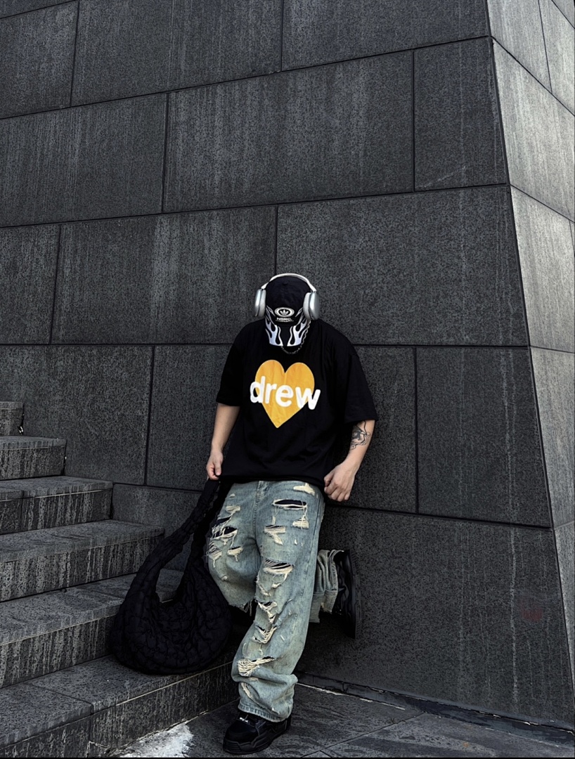 Drew House 98 DREW HOUSE FW23 Autumn INFINITE LOVE SS TEE Print Collar Short Sleeve T : Black S M L - Image 7