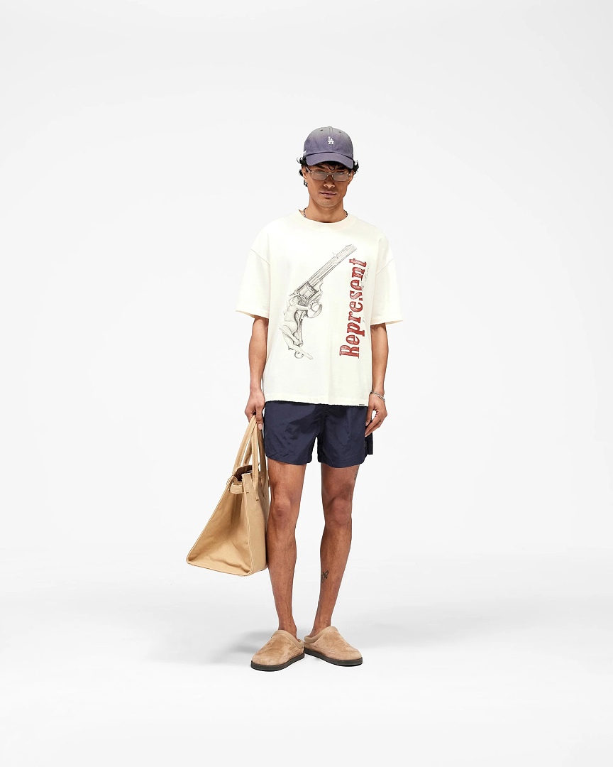Represent 138 REPRESENT New High Mens Womens Top Wide Short Sleeve : S M L XL Cream Apricot - Image 21