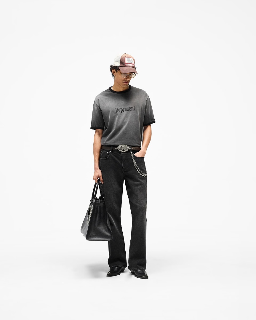 Represent 148 REPRESENT New High Mens Womens Top Wide Short Sleeve : S M L XL Water (Black) - Image 10