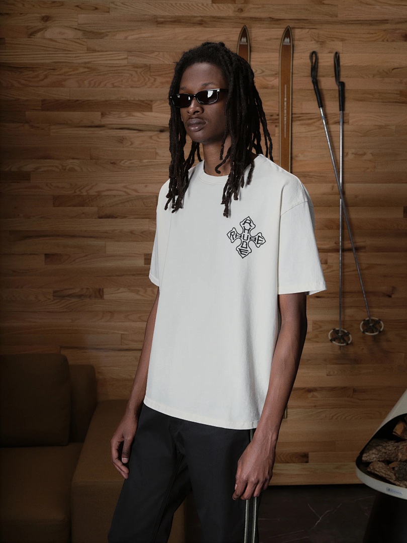 On Running ON SALE58 RHUD CROSS TEE Print Short Sleeve T : Apricot Black S M L - Image 7