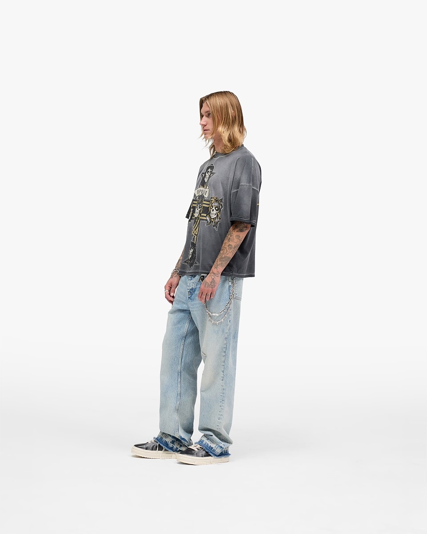 Represent 138 REPRESENT New High Mens Womens Top Wide Short Sleeve : S M L XL Water (White) - Image 26