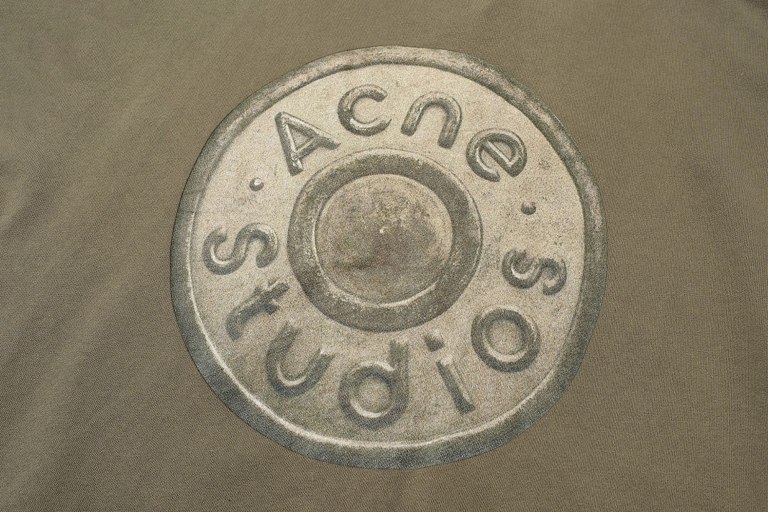 Acne Studios 218 AC Buckle LOGO Print Collar Military Green S-XL 3057# - Image 5