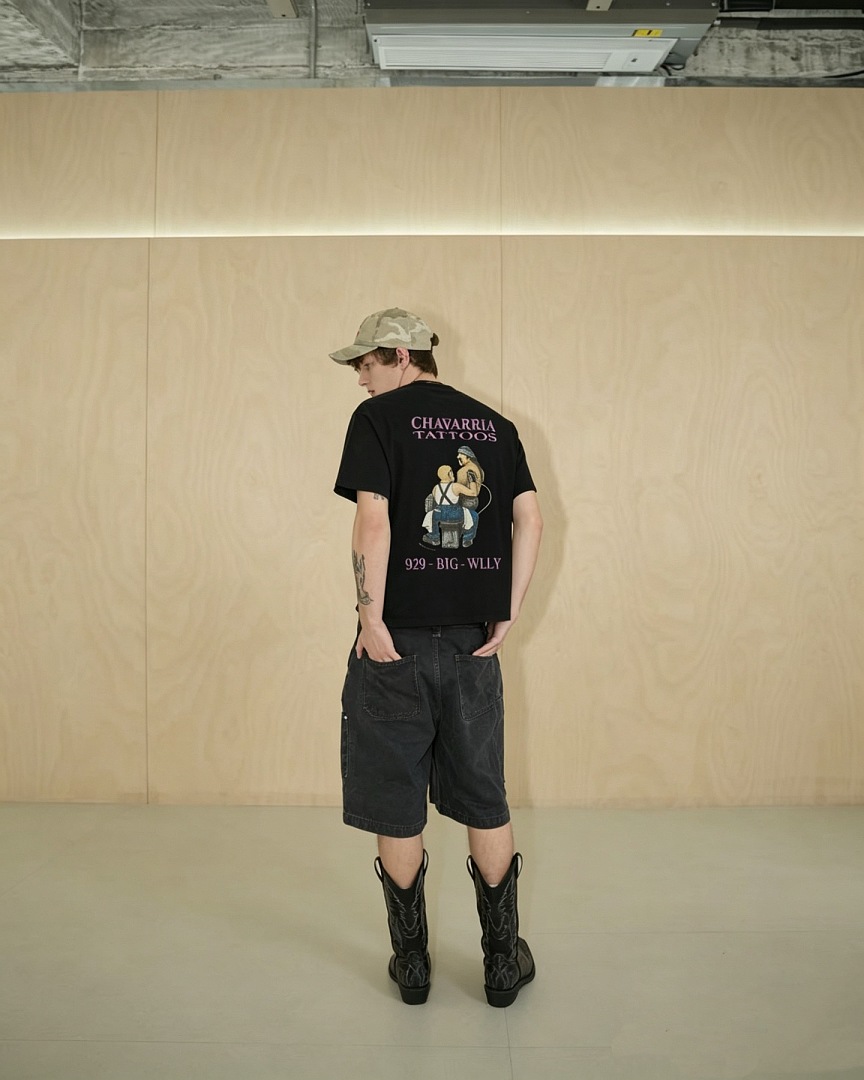 Chanel 148 WillyChavarria High Mens Womens Wide Washed Short Sleeve : S M L XL Water Black Willy - Image 15