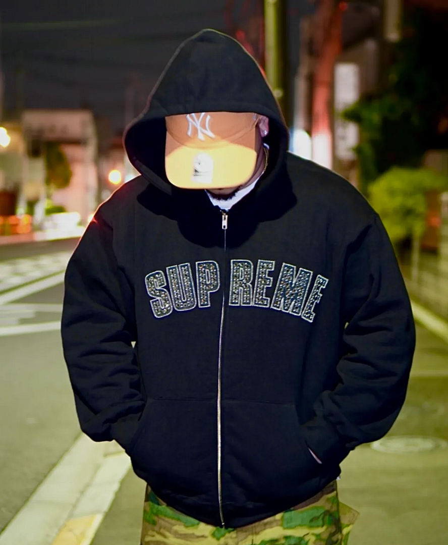 Bape 438 B.B.SIMON ZIP UP HOODED Diamond Black Grey Red Camo Quad S - Image 18