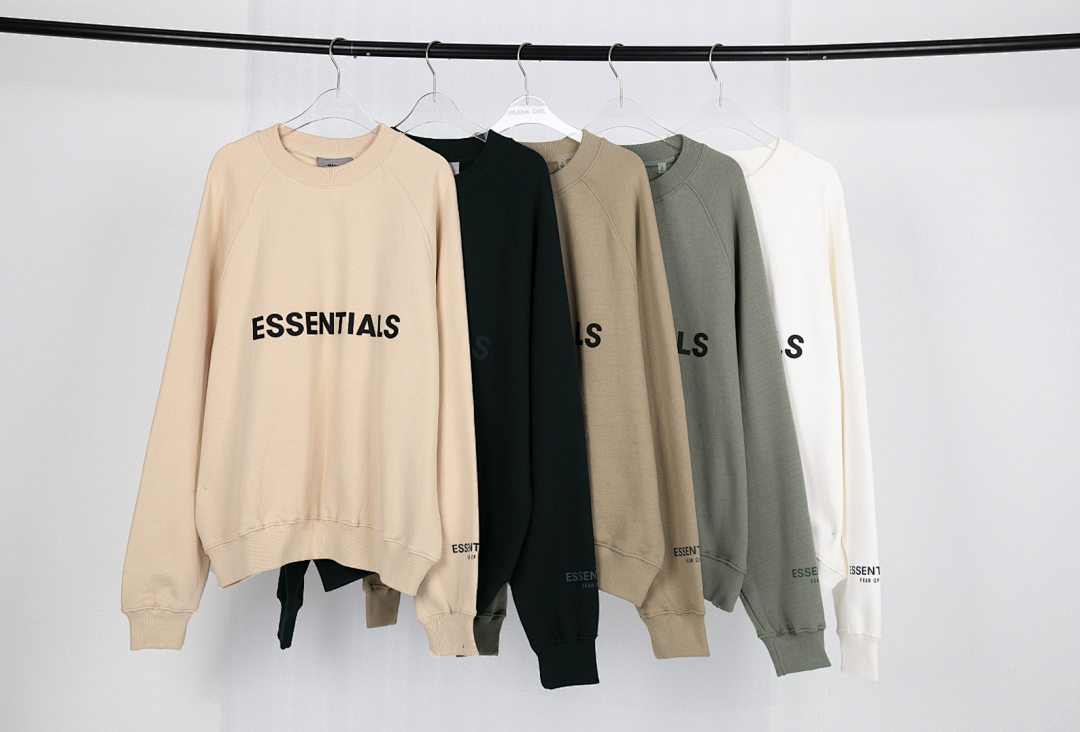 Essentials 98 FEAR OF GOD ESSENTIALS FOG Sleeve LOGO Collar White Blue Light Black Apricot High Grey Camel S-XL 6675#