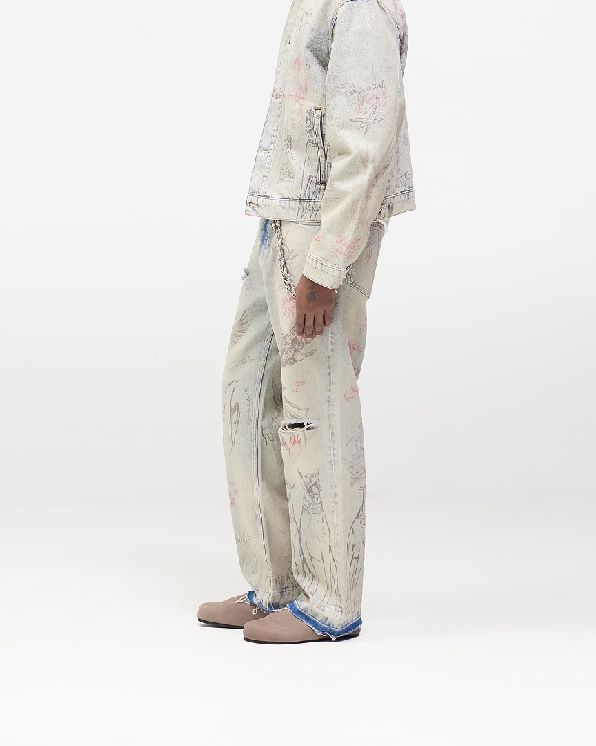 Represent 258 Represent Light Blue Washed Fleece Long : S M L XL - Image 22
