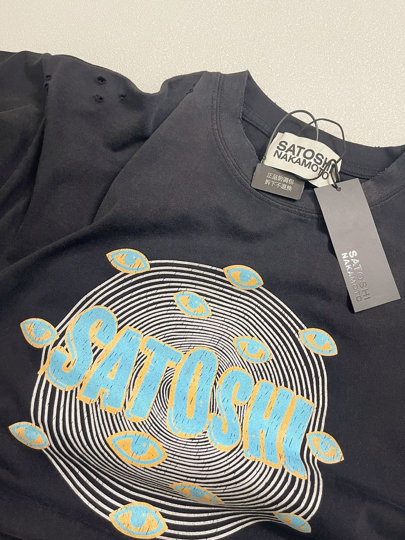 Unbranded 128 Satoshi Nakamoto Vintage Tee T Washed Black S M L - Image 8