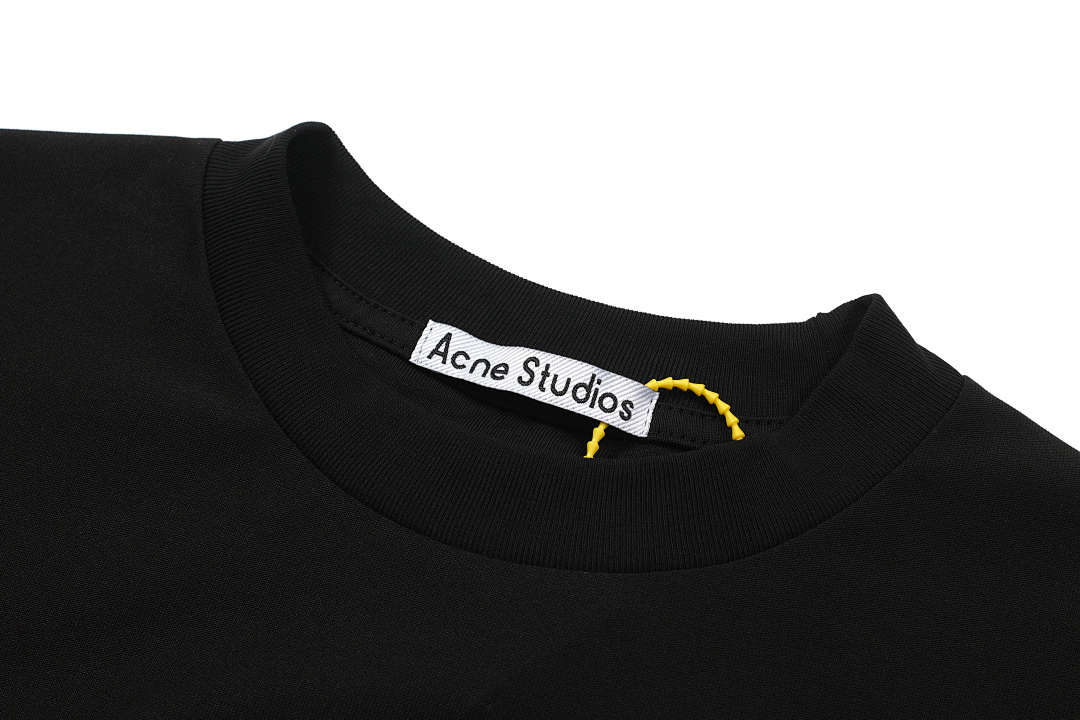 Acne Studios 128 AC Velvet LOGO Short Sleeve T Black White S-XL 8366# - Image 7