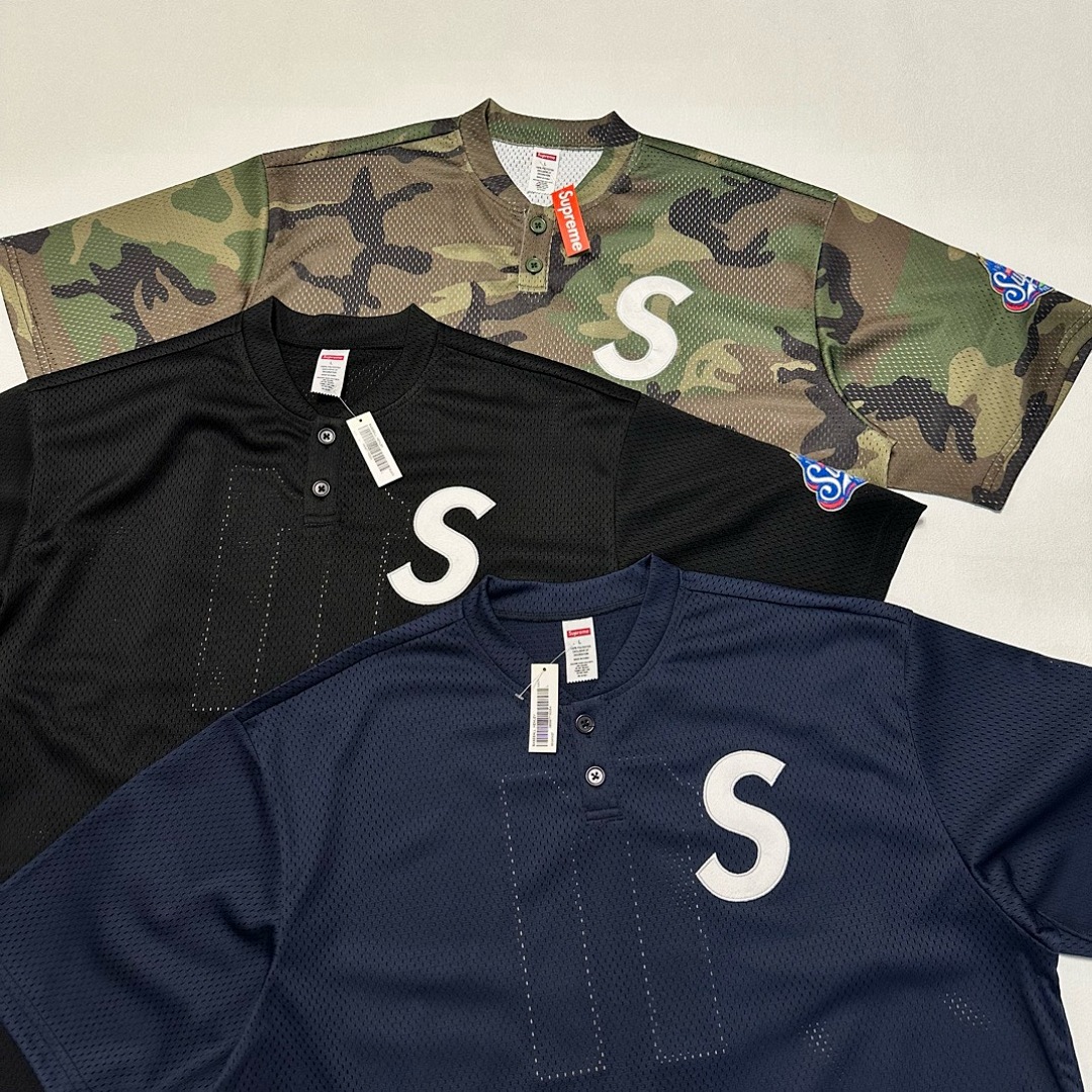 Bape 198 SS25 S LOGO BASEBALL HENLEY TEE Collar T (Black White Blue Pink Green Camo) - Image 24