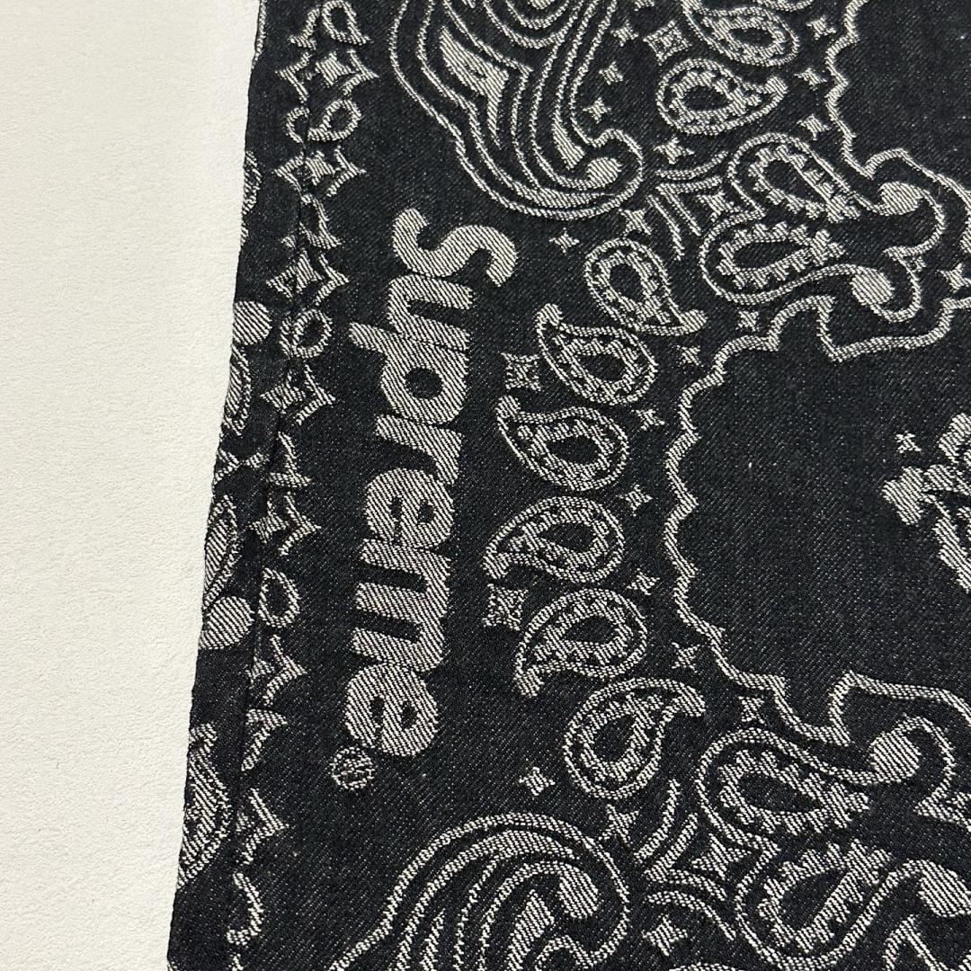 Supreme 498 SS25 BANDANA JACQUARD BAGGY JEAN Floral Fruit (Black) - Image 9
