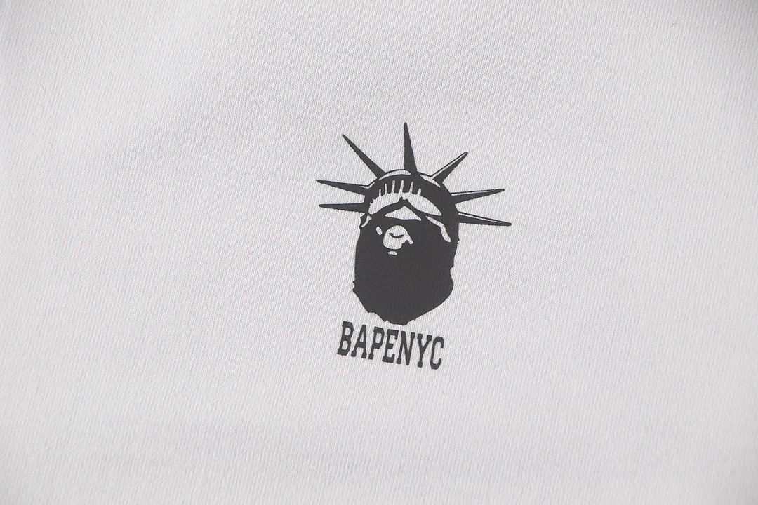 Bape 148 TOP Print Collar Short Sleeve T Black White S-XL - Image 17