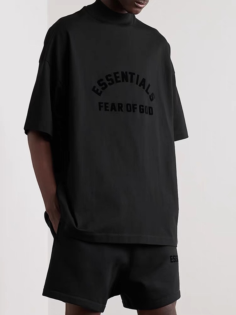 Essentials 118 ESS Full New LOGO Small High Collar Model Short Sleeve T Black S-XL 6215# - Image 18
