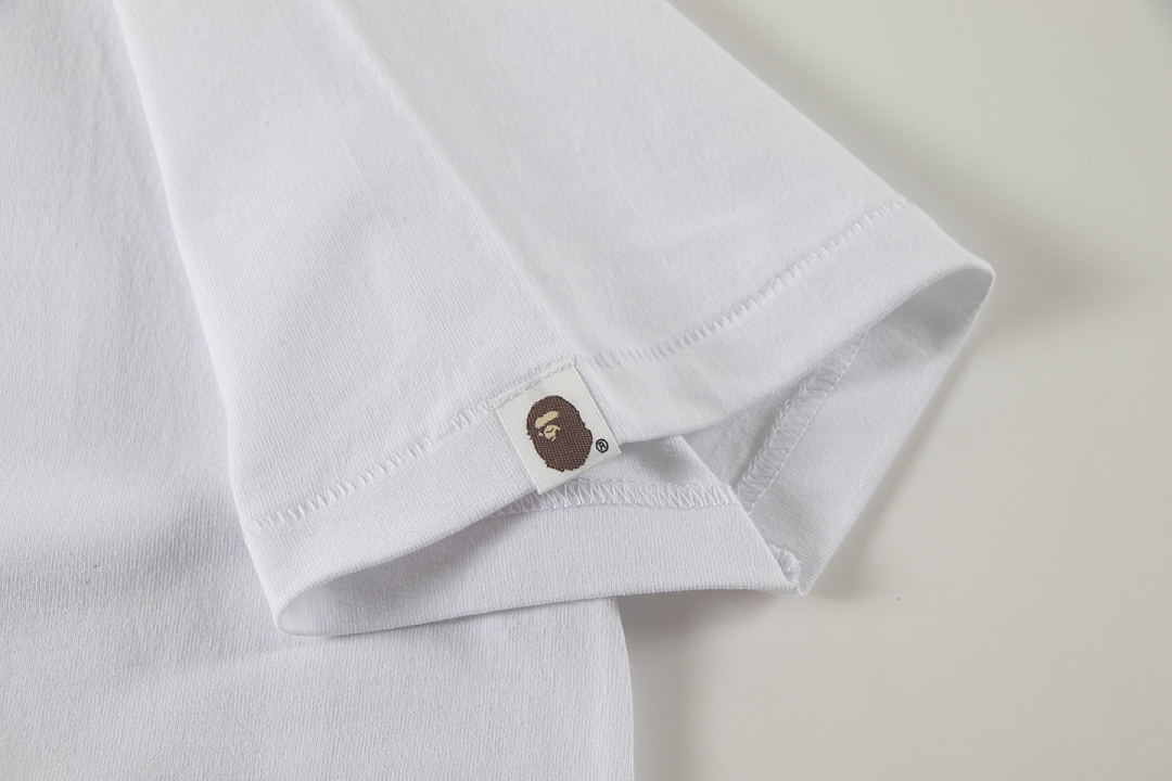 Bape 148 TOP Print Collar Short Sleeve T Black White S-XL - Image 20