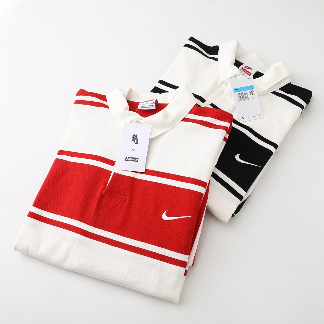Ralph Lauren 368 Collab SS25 Stripe Rugby Logo Striped Long Sleeve Polo Mens Womens : Black White Red S M L - Image 7
