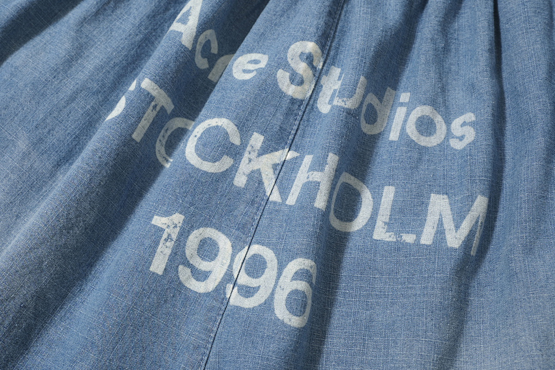 Acne Studios 168 AC LOGO Short Water Blue S-XL 7604# - Image 10