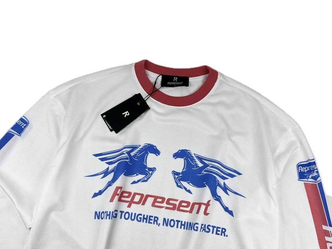 Represent 138 REP Long Sleeve : Black White S M L - Image 11