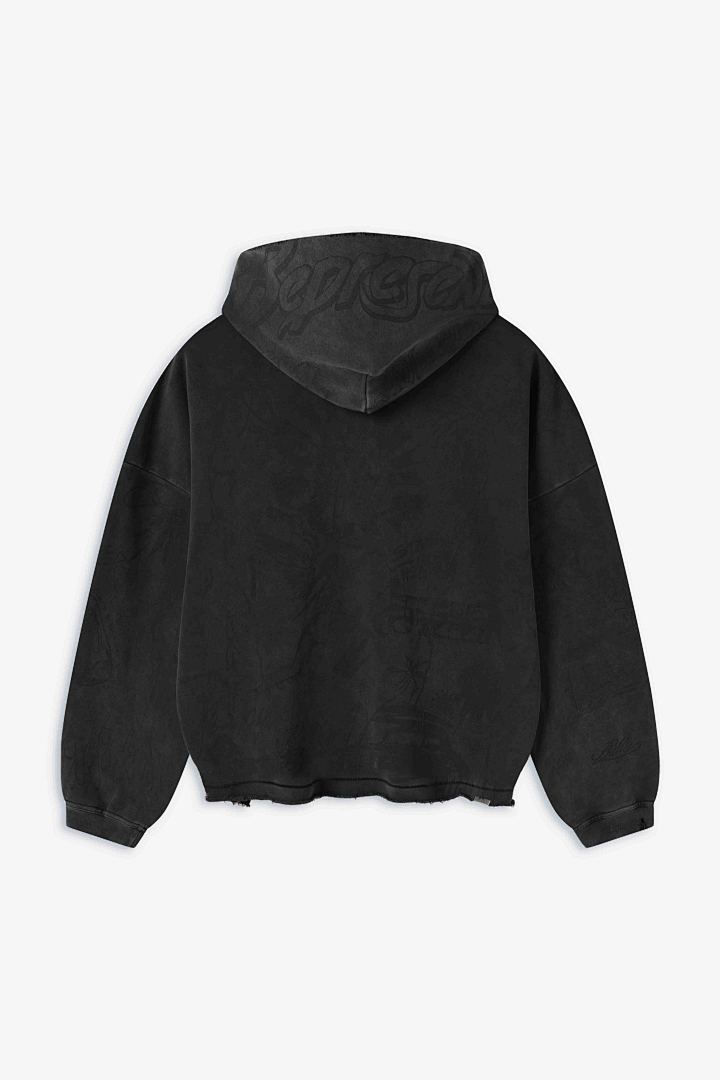 Represent 268 REPRESENT Legacy Hoodie Sky Print Washed : White Black S M L - Image 15