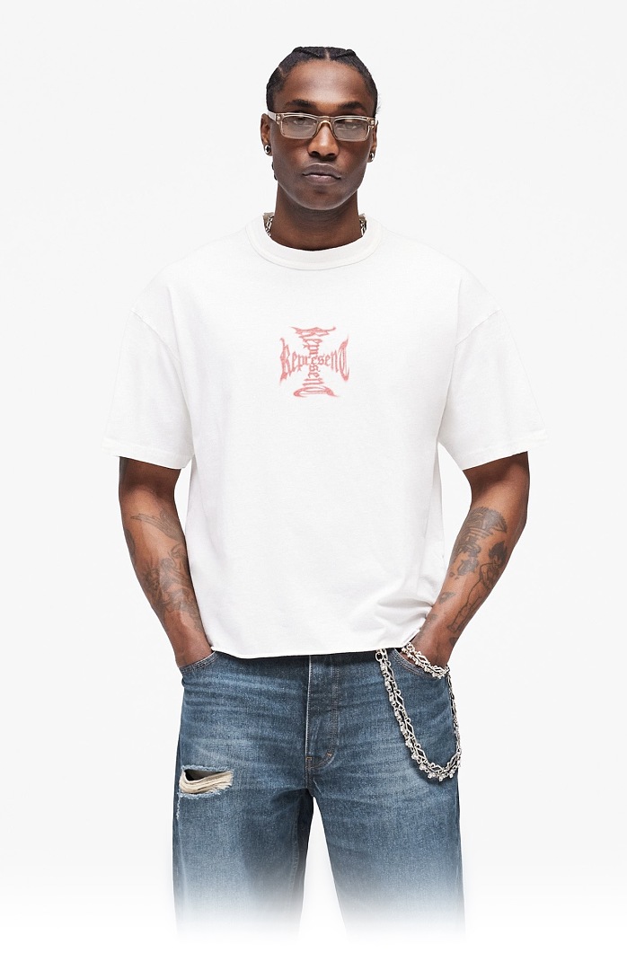 Off-White 118 REPRESENT New High Mens Womens Top Wide Short Sleeve : S M L XL Off (White) - Image 13