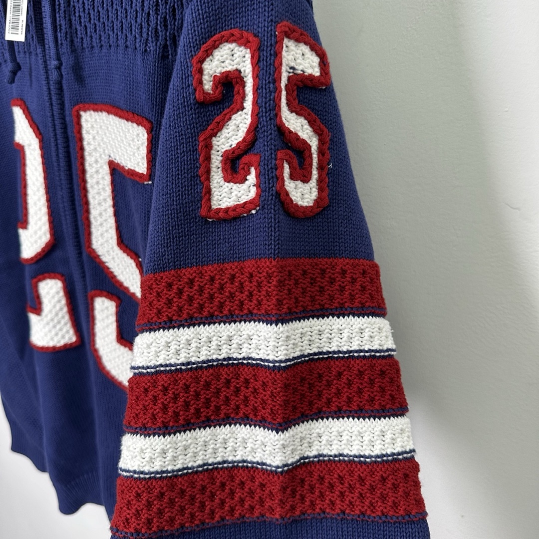 Supreme 538 SS25 FOOTBALL HOOD SWEATER Fleece Black White Blue S-XL - Image 26