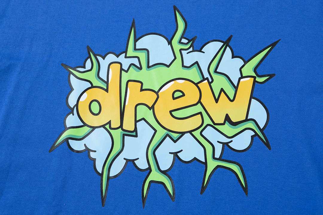 Drew House 98 DREW HOUSE Limited Exclusive Logo Print Collar Short Sleeve T White Color Blue S M L - Image 6