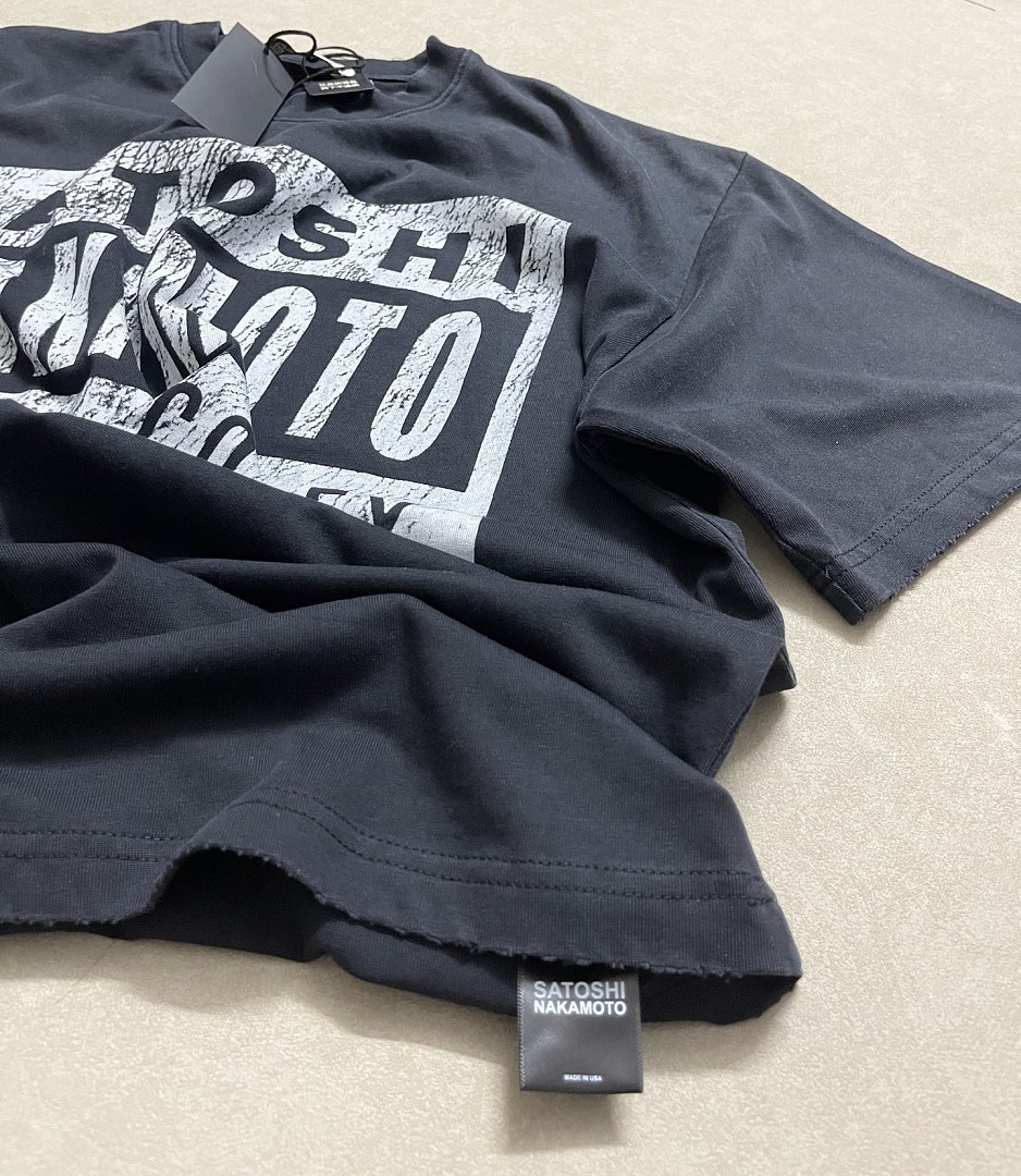 Unbranded 128 SATOSHI NAKAMOTO Print T : Washed Black S M L - Image 10