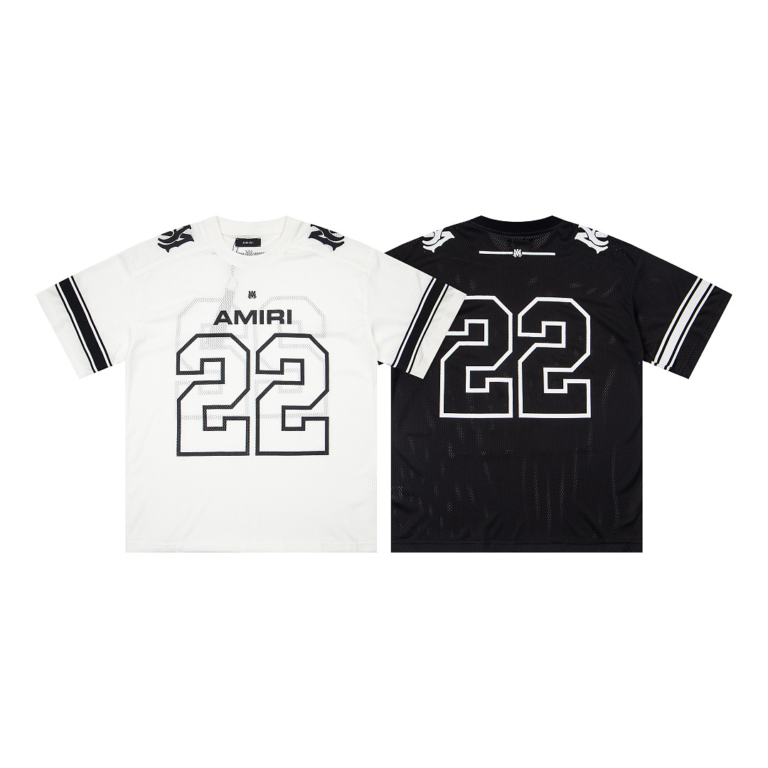AMIRI 128 Canvas Logo Print Short Sleeve T Black White S M L XL 9935#
