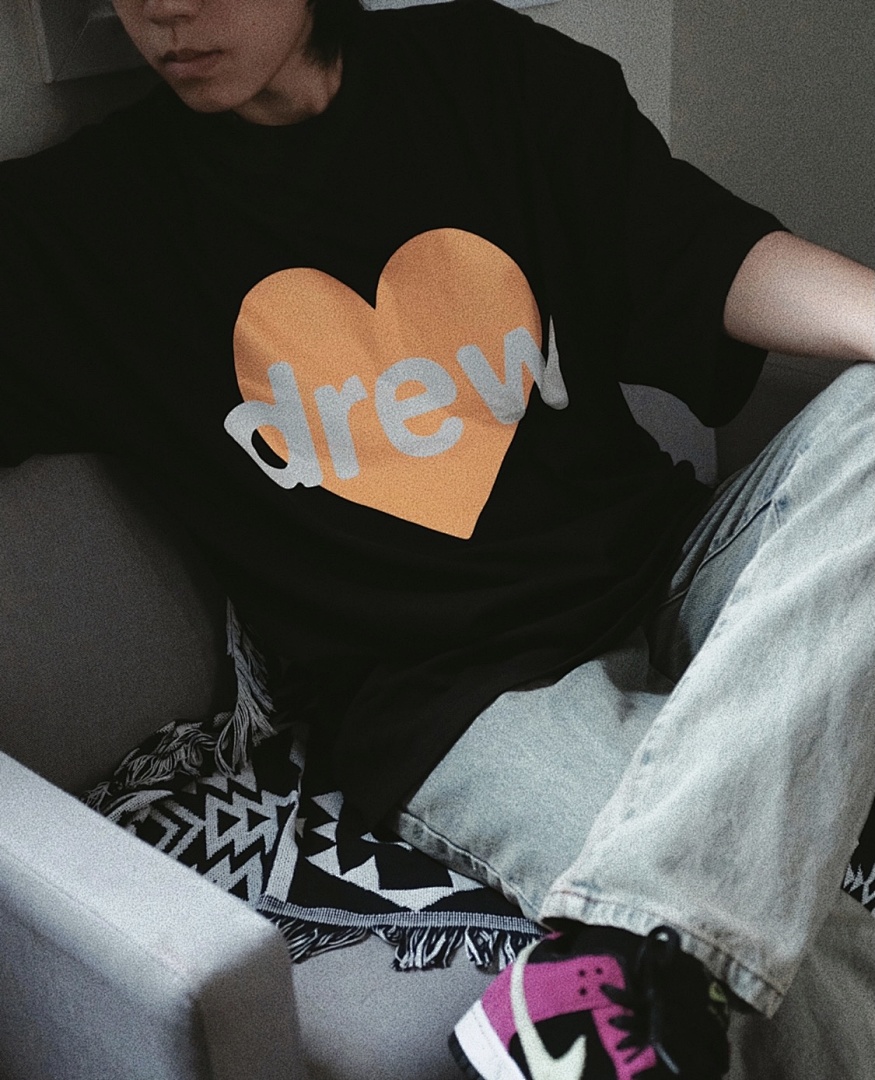 Drew House 98 DREW HOUSE FW23 Autumn INFINITE LOVE SS TEE Print Collar Short Sleeve T : Black S M L - Image 5