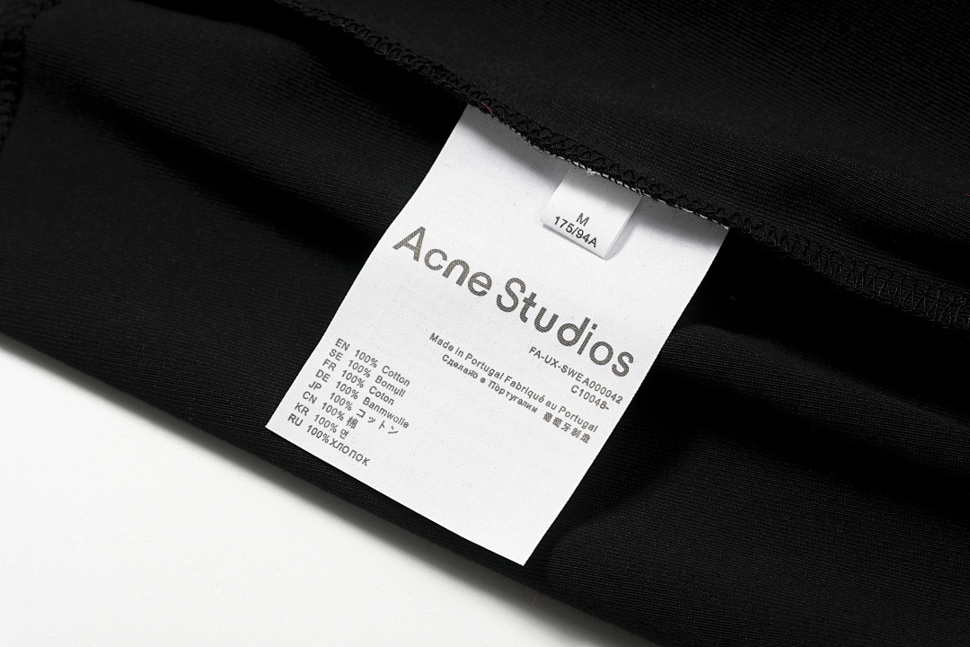 Acne Studios 148 AC Velvet LOGO Long Sleeve T Black White S-XL 8266# - Image 15
