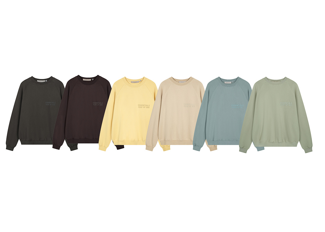 Essentials 98 ESS LOGO Sleeve Collar Purple Mist Blue Brown Black Big White Yellow Sand S-XL 6204#