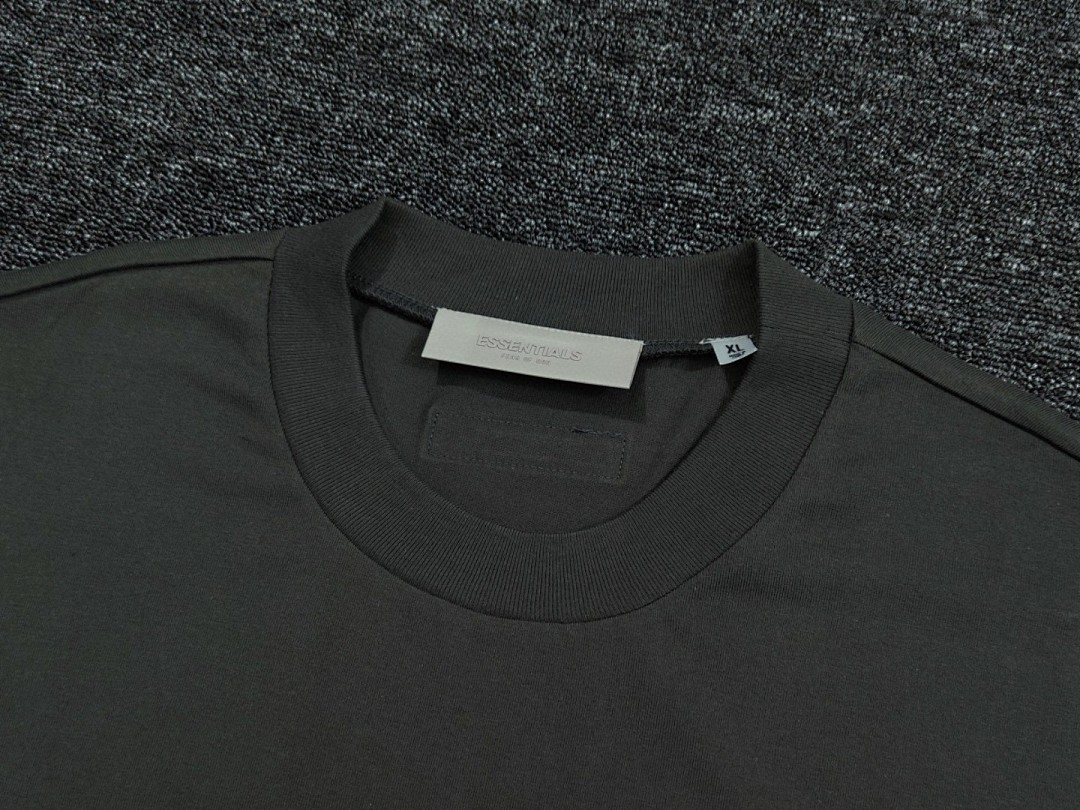 Essentials 118 Ess Double Velvet Solid Cotton Short Sleeve T Coffee Grey Black White Smoke Red XS-XL - Image 10