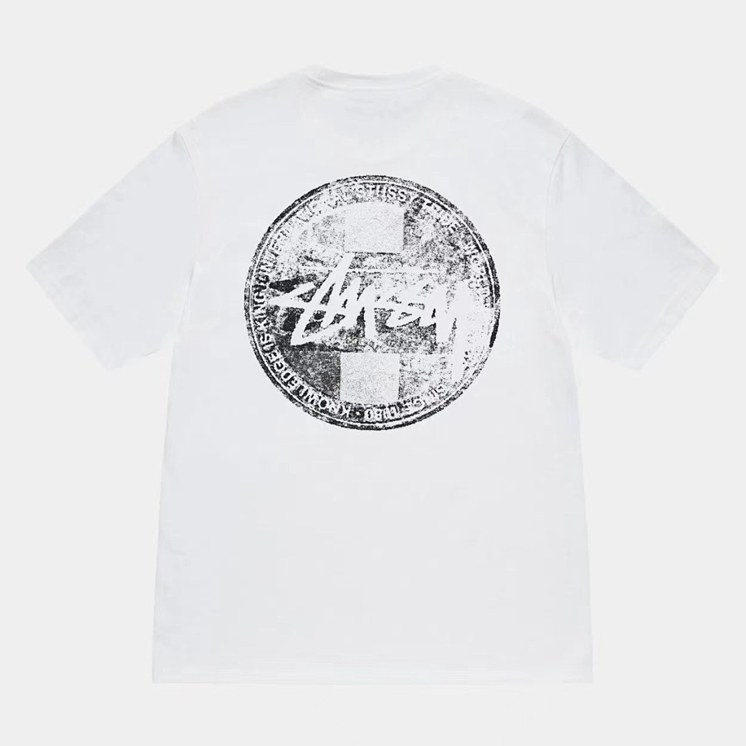 Stussy 108 Stu SS24 DOT STAMP TEE Print Collar Short Sleeve T : Black White S M L XL Y2425# - Image 5
