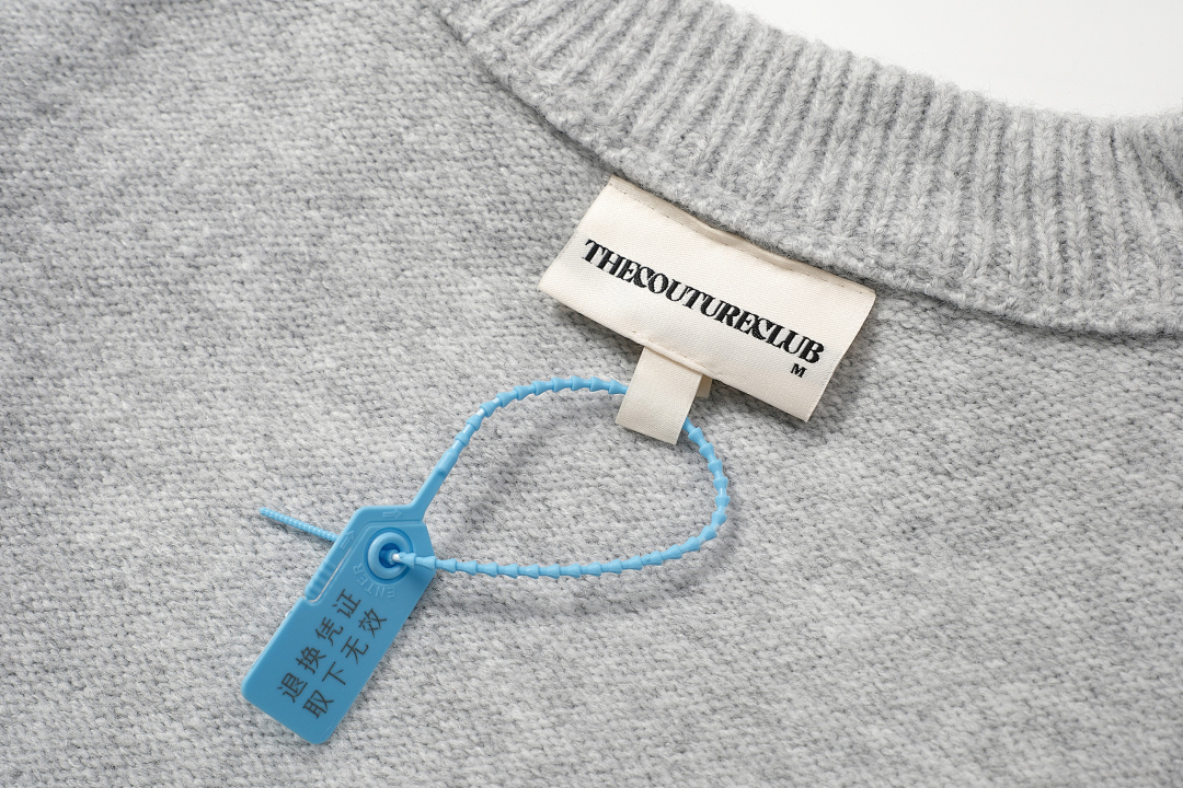 Christian Louboutin 198 THECOUTURECLUB Floral Logo Collar Fleece Light Grey Black S-XL T8901# - Image 26