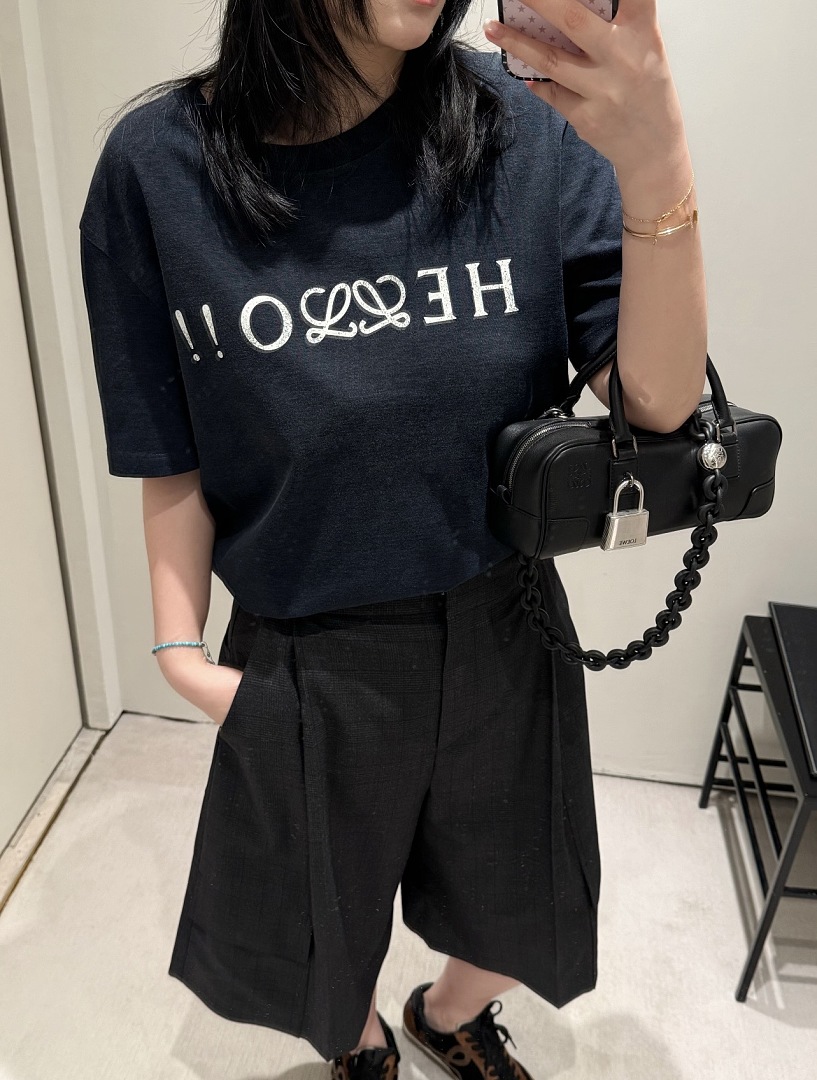Unbranded 118 L0EW Wind HELLO! Print Short Sleeve T Black S-XL E0001# - Image 20
