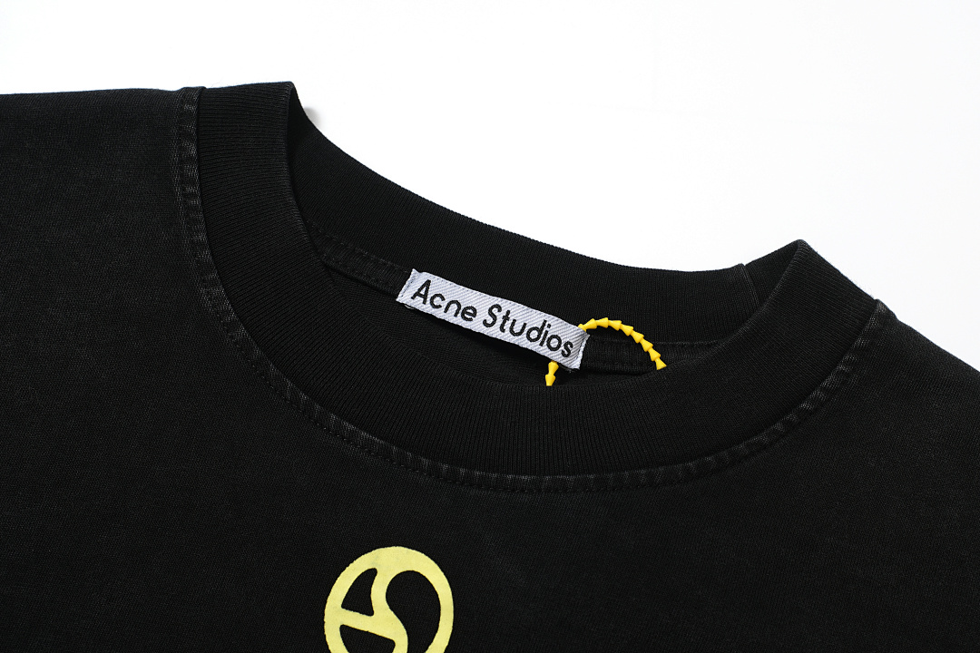 Acne Studios 138 AC Print Long Sleeve T Black White S-XL 3100# - Image 5